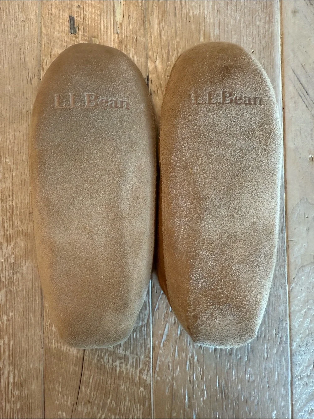L.L.Bean Big Kids Cozy Brown Suede Moccasin Slippers with Faux Fur Lining 4